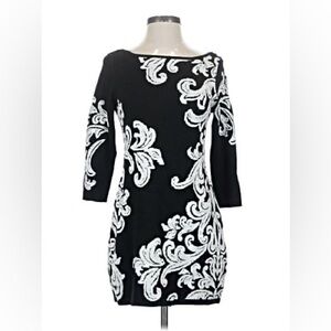 White House Black Market Black and White Floral Mini Dress